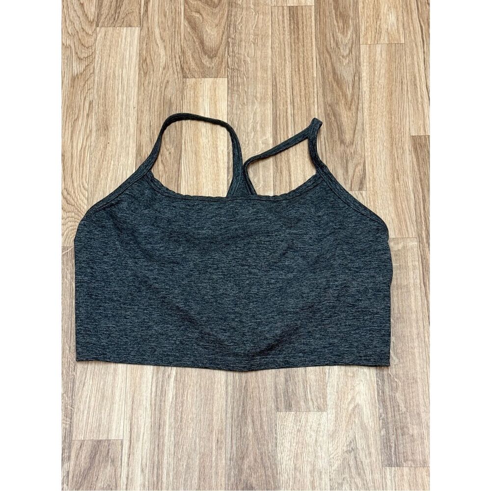 OFFLINE by Aerie Real Me Strappy Back‎ Sports Bra Charcoal Gray Space Dye XXL